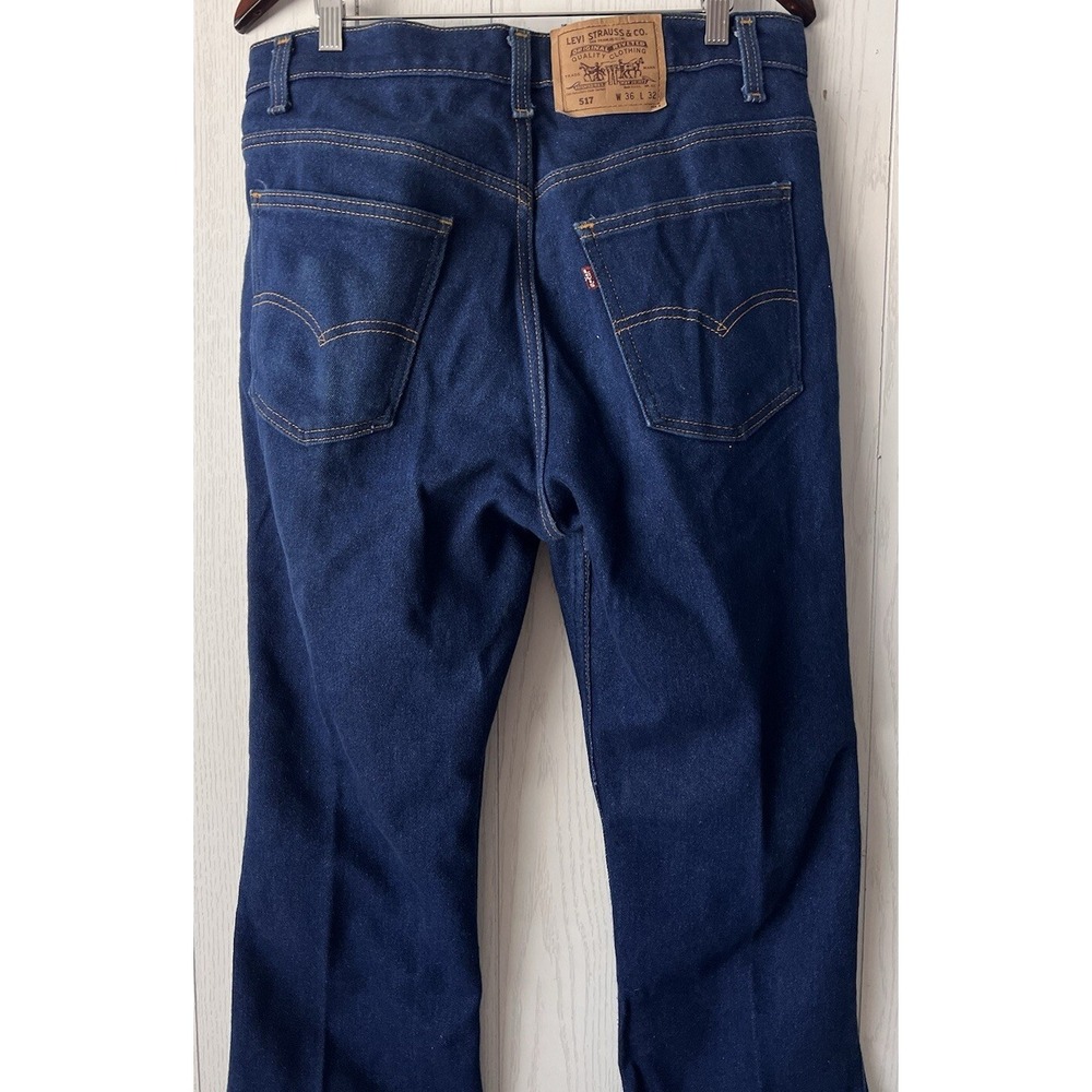 Vintage LEVIS 517 DARK BLUE Jeans 36x32 (FITS 34x32) Bootcut USA 90s Stretch